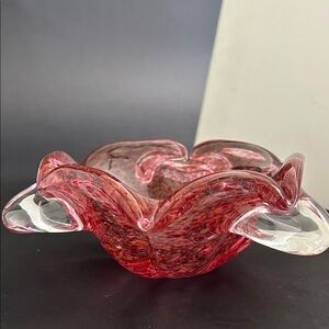 Artistic Pink Glass Art Bowl
